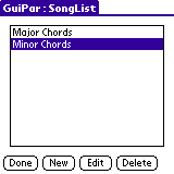 Song List screen