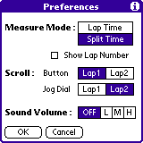 Preferences screen